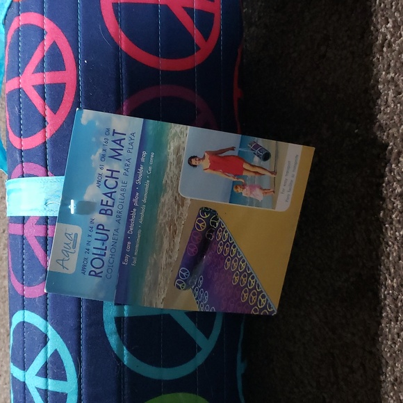 Other - NWT. Peace Sign Beach Mat with Pillow